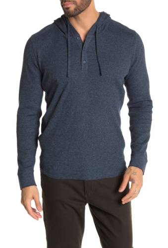Imbracaminte barbati vince hooded thermal long sleeve henley h spruce blue
