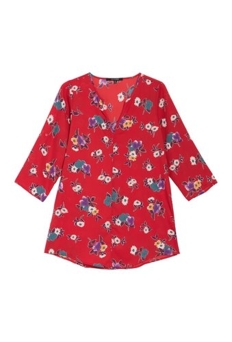 Imbracaminte femei 19 cooper floral printed tunic dress red floral