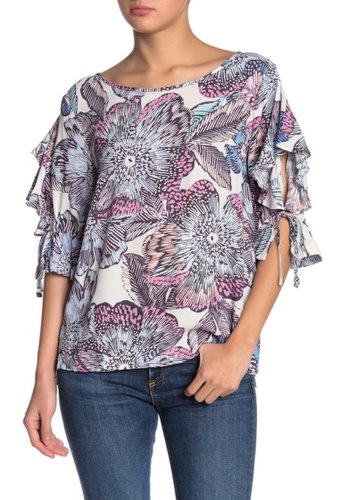 Imbracaminte femei 1state floral ruffle sleeve blouse antiq whi