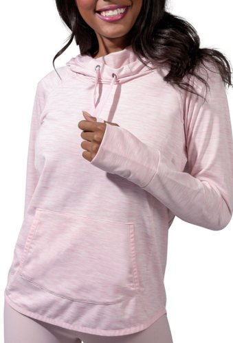 Imbracaminte femei 90 degree by reflex cold gear hooded heathered sweatshirt petal pink sd