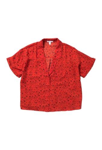 Imbracaminte femei abound short sleeve camp shirt red- navy stars