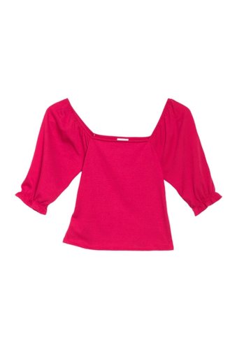 Imbracaminte femei abound square neck ruffle cuff top red potion