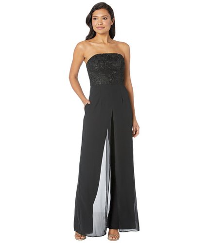 Imbracaminte femei adrianna papell embroidered strapless crepe jumpsuit black