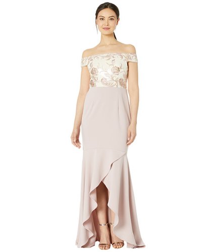 Imbracaminte femei adrianna papell off the shoulder embroidered bodice evening gown quartz