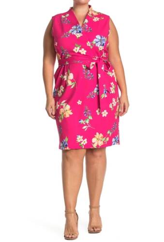 Imbracaminte femei alexia admor savannah wrap sheath dress plus size pink floral
