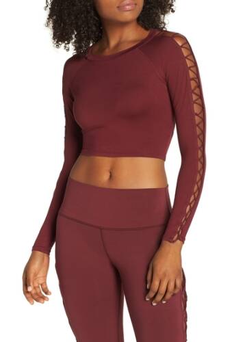 Imbracaminte femei alo highline fitted crop top black cherry