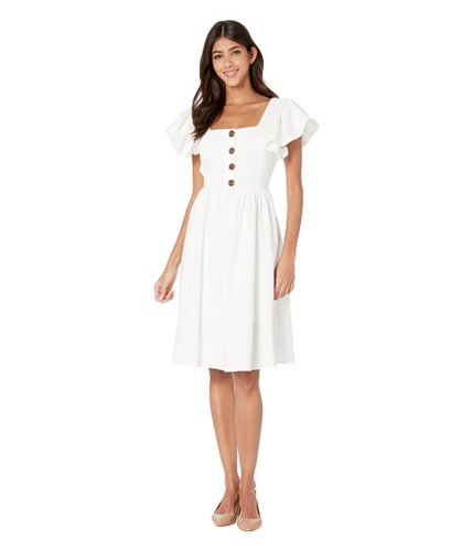 Imbracaminte femei american rose brooklyn button up ruffle sleeve dress off-white