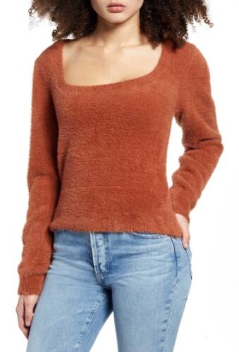 Imbracaminte femei astr the label fuzzy crop sweater rust