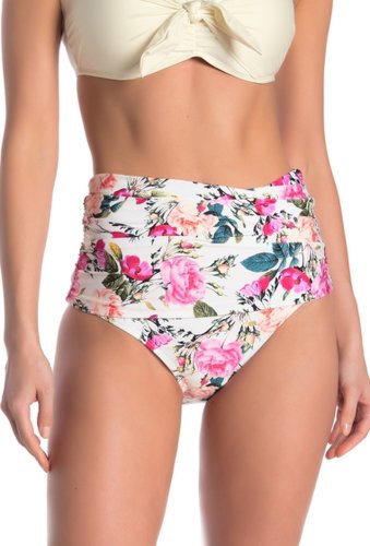Imbracaminte femei athena floral print ruched high waist bikini bottoms multi