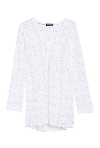 Imbracaminte femei athena front tie lace knit cover-up tunic white