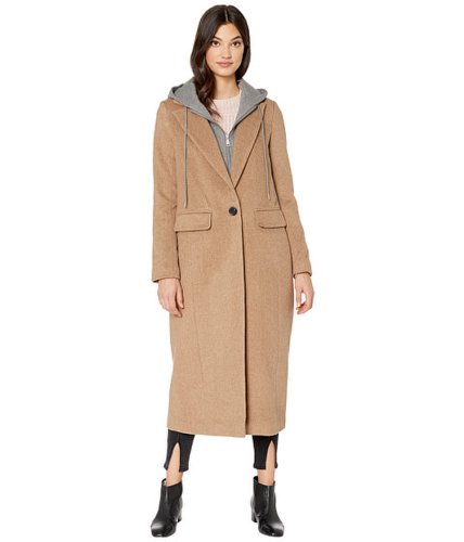 Imbracaminte femei avec les filles tailored twill wool coat w removable hood wheativory