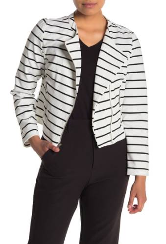 Imbracaminte femei bagatelle striped asymmetrical zip jacket petite whiteblac
