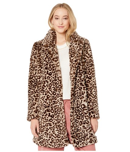 Imbracaminte femei bb dakota meowie wowie leopard faux fur coat brown