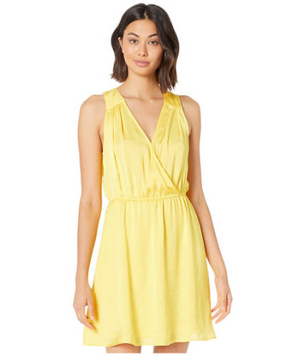 Imbracaminte femei bcbg girls sleeveless surplice woven dress yellow