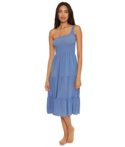 Imbracaminte femei becca by rebecca virtue ponza crinkled rayon asymmetrical dress cover-up mist