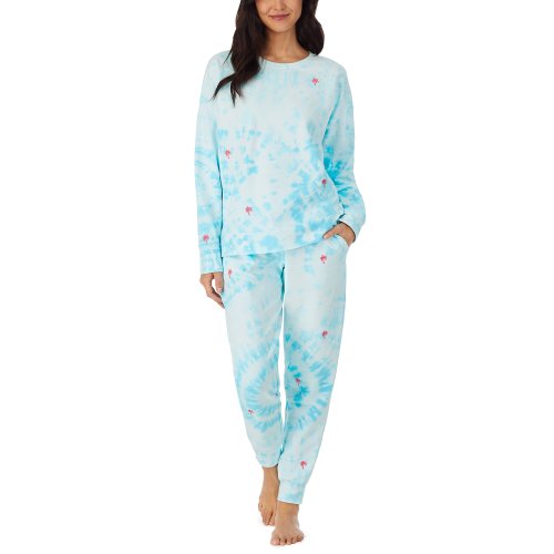 Imbracaminte femei bedhead pajamas long sleeve embroidered lounge set blue tie-dye