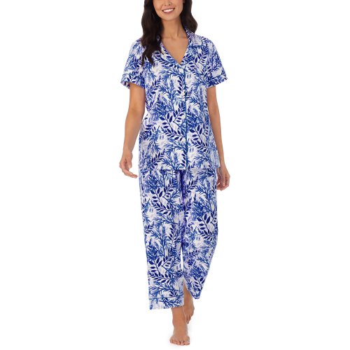 Imbracaminte femei bedhead pajamas short sleeve cropped pajama set leaves and berries