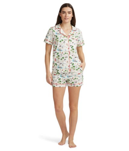 Imbracaminte femei bedhead pajamas short sleeve shorty set snoopy venice beach