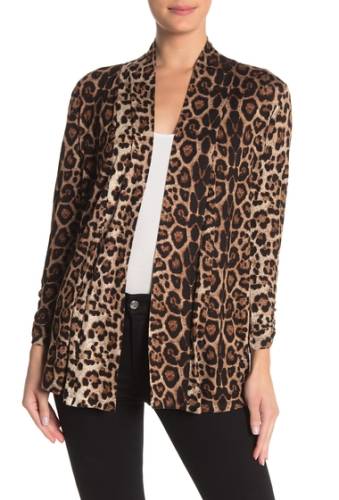 Imbracaminte femei bobeau leopard print open front cardigan regular petite brown animal