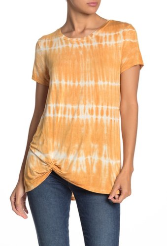 Imbracaminte femei c c california shibori tie-dye twist front t-shirt marigold