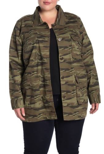 Imbracaminte femei caslon camouflage print army jacket plus size olive lewis camo prt