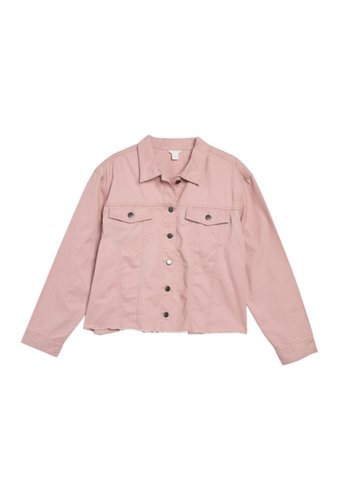 Imbracaminte femei caslon fringe twill jacket plus size pink adobe