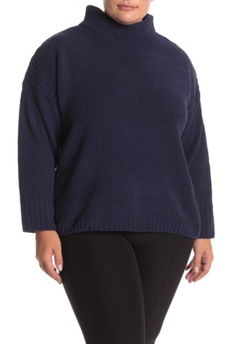 Imbracaminte femei catherine catherine malandrino funnel neck chenille knit sweater plus size navy