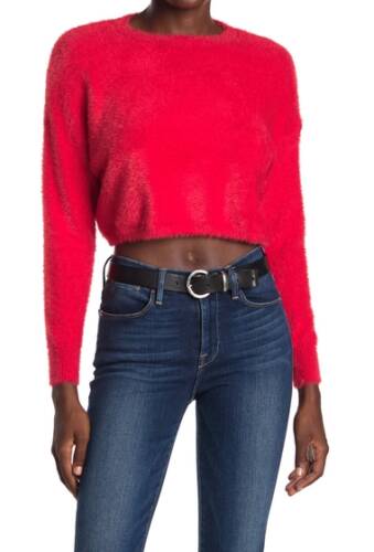 Imbracaminte femei charlie holiday halo eyelash knit crop sweater red