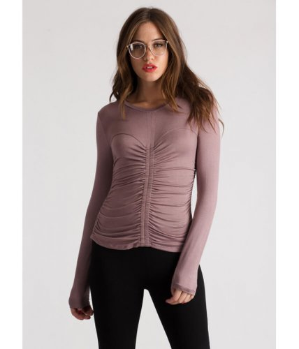 Imbracaminte femei cheapchic it\'s a cinch ruched long-sleeved top mauve