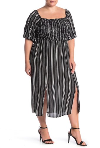 Imbracaminte femei city chic stripe print play midi dress plus size stripe play