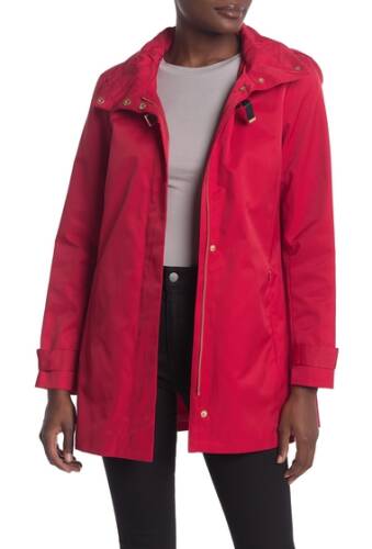 Imbracaminte femei cole haan stowaway hood zip jacket red