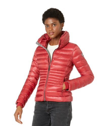 Imbracaminte femei colmar recycled polyamide fabric jacket with high and enveloping collar red velvetdark steel
