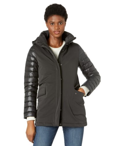 Imbracaminte femei colmar super light polyamide fabric medium long jacket with hood black