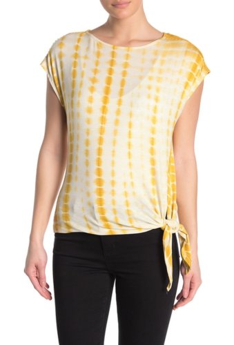 Imbracaminte femei como vintage tie dye cap sleeve t-shirt yolk yellow tie dye