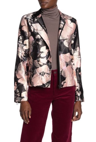 Imbracaminte femei dolce cabo floral jacquard moto jacket light pink multi