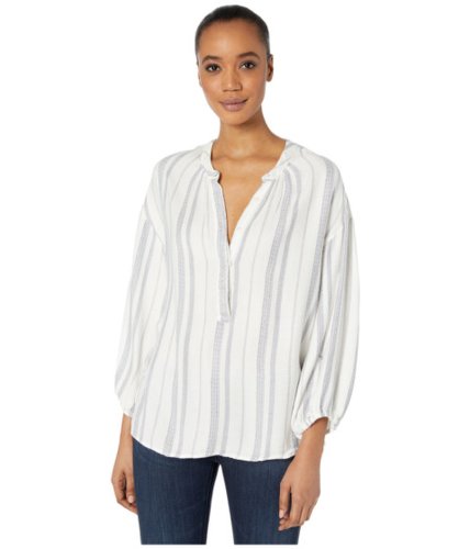 Imbracaminte femei dylan by true grit denim friendly soft rayon stripe tunic blouse natural
