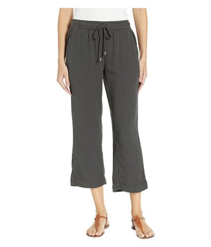Imbracaminte femei dylan by true grit soft and light double gauze crop pants with pockets carbon