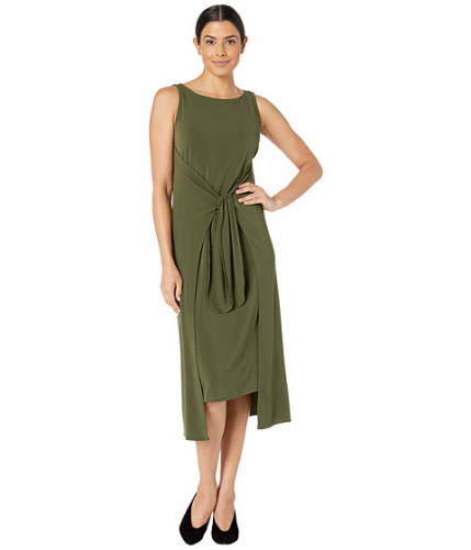 Imbracaminte femei eci sleeveless knit dress with tie front detail olive