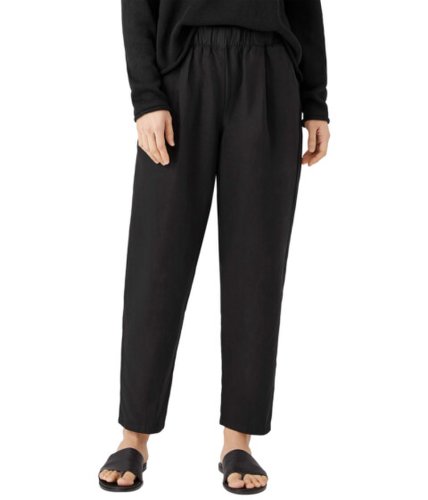 Imbracaminte femei eileen fisher tapered ankle pants in tencel and linen black