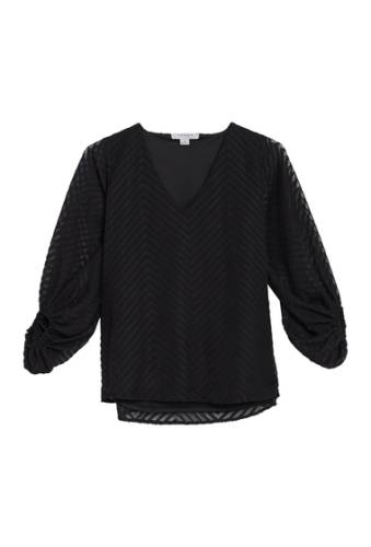 Imbracaminte femei favlux textured ruched 34 sleeve top black