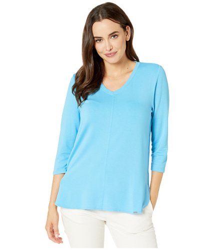 Imbracaminte femei fdj french dressing jeans baby french terry v-neck 34 sleeve top artic blue