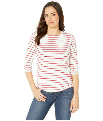 Imbracaminte femei fdj french dressing jeans yarn-dye stripe nautical top with lace whitered