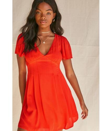 Imbracaminte femei forever21 bell sleeve fit flare dress red