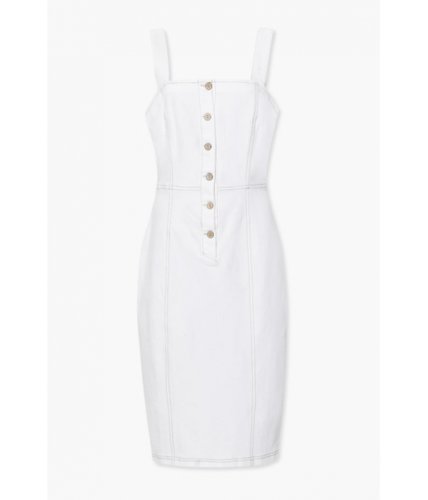Imbracaminte femei forever21 button-front overall dress white