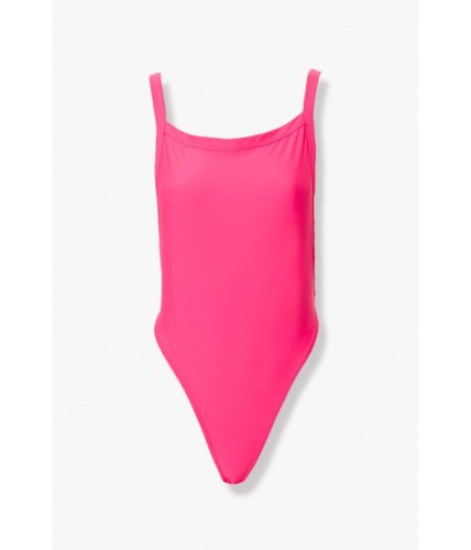 Imbracaminte femei forever21 cheeky plunge-back bodysuit hot pink