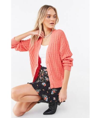 Imbracaminte femei forever21 chunky button-down cardigan coral