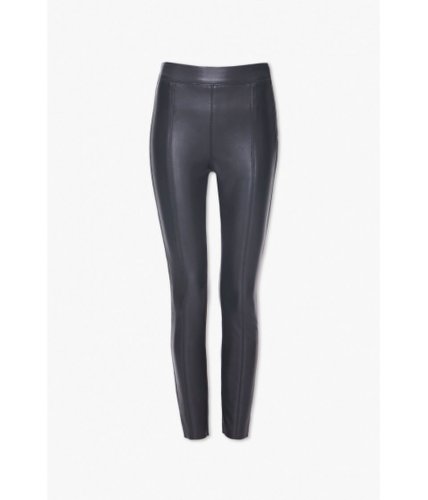 Imbracaminte femei forever21 coated skinny ankle pants black