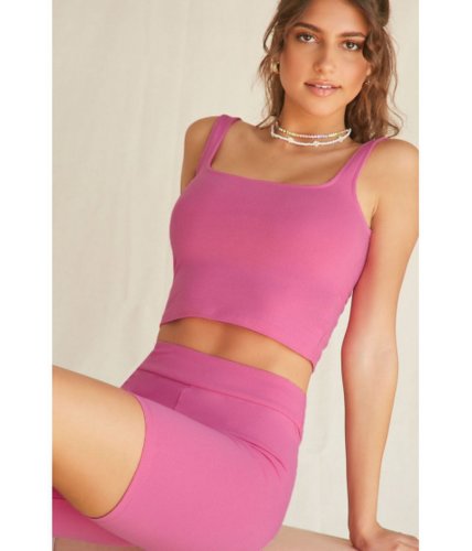 Imbracaminte femei forever21 cotton-blend cropped tank top hot pink
