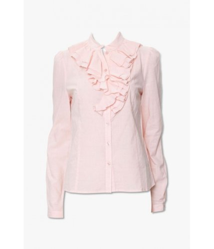 Imbracaminte femei forever21 cotton ruffle shirt blush