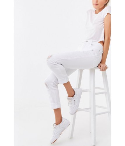 Imbracaminte femei forever21 distressed ankle jeans white